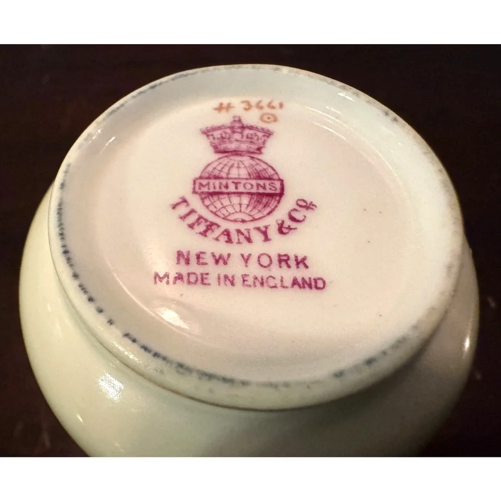 Antique Minton For Tiffany & Co Demitasse Cup Cobalt Blue Gold Band
